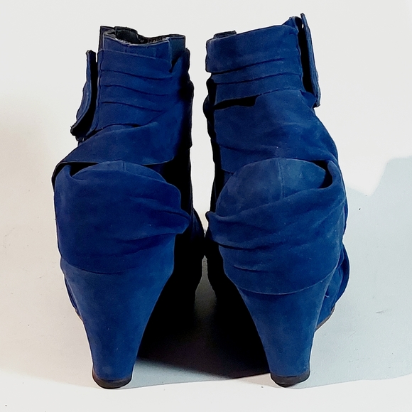 🗨LD Tuttle blue suede wrapped sculptural wedge Chelsea boots, EU41, RARE, EUC - Picture 8 of 13